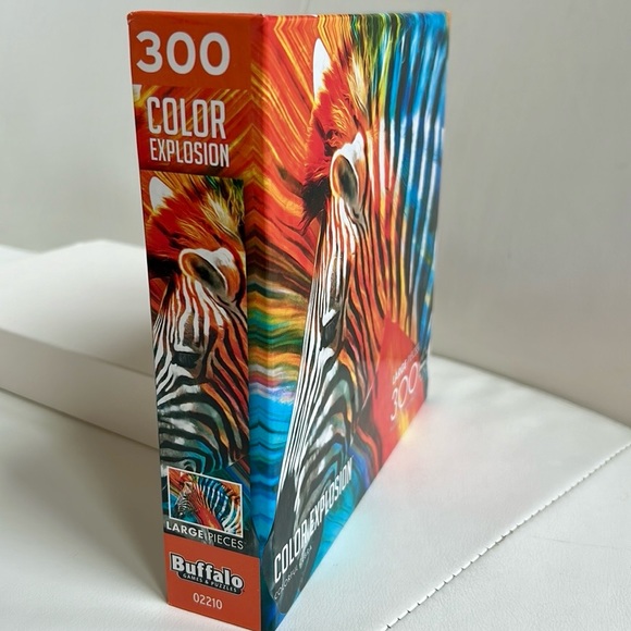 Buffalo Games 300-Piece Color Explosion Colorful Zebra Jigsaw Puzzle - Picture 4 of 5